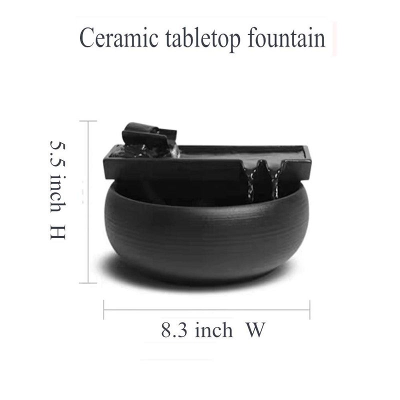 Andady Ceramic Tabletop Fountain for Indoor and Outdoor Table Desk Office Patio (Ceramic Fountain) - Image 2